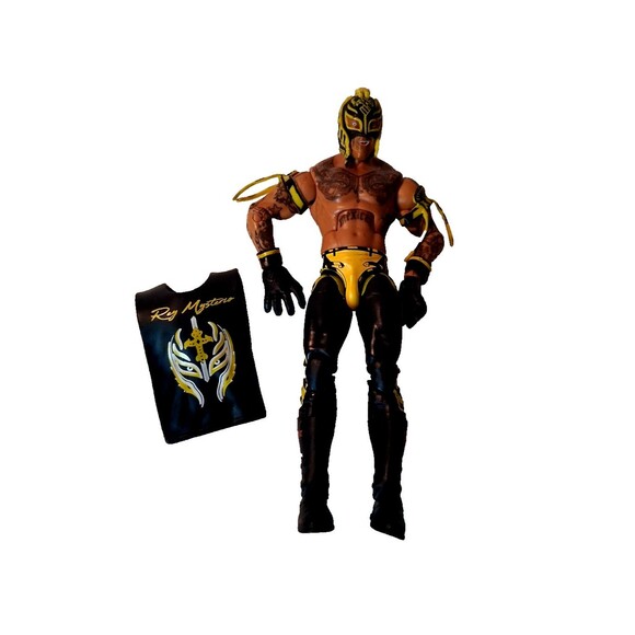 2014 Mattel WWE Elite REY MYSTERIO 6" Wrestling Action Figure Black Yellow Gear - Picture 1 of 4